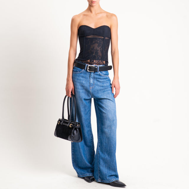 Imperial-Top a fascia con pizzo - nero