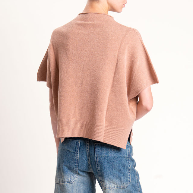 Kontatto-Maglia scatola mezza manica spacchi laterali - biscotto
