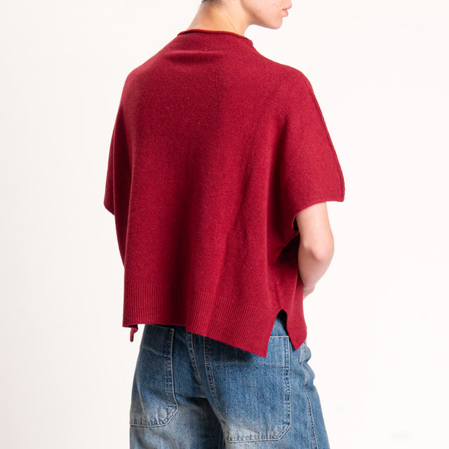 Kontatto-Maglia scatola mezza manica spacchi laterali - cherry