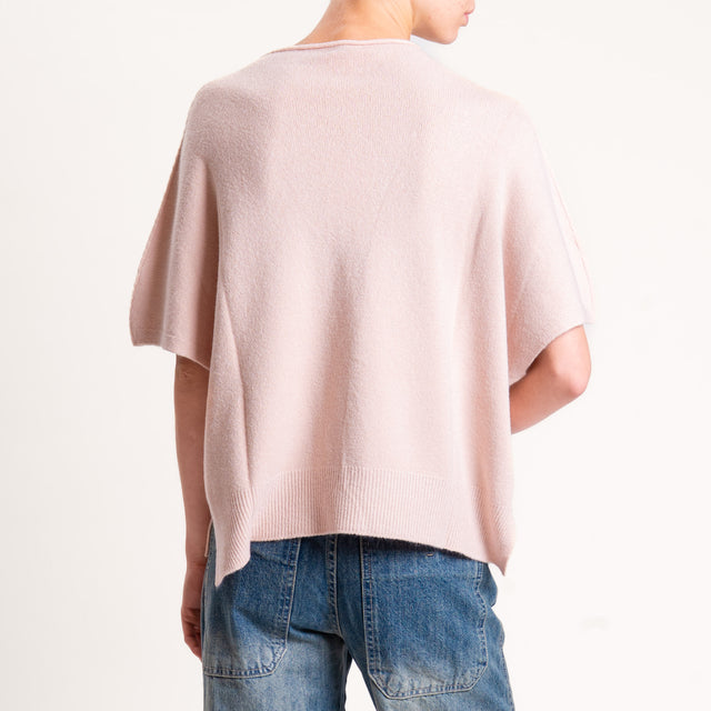 Kontatto-Maglia scatola mezza manica spacchi laterali - rosa