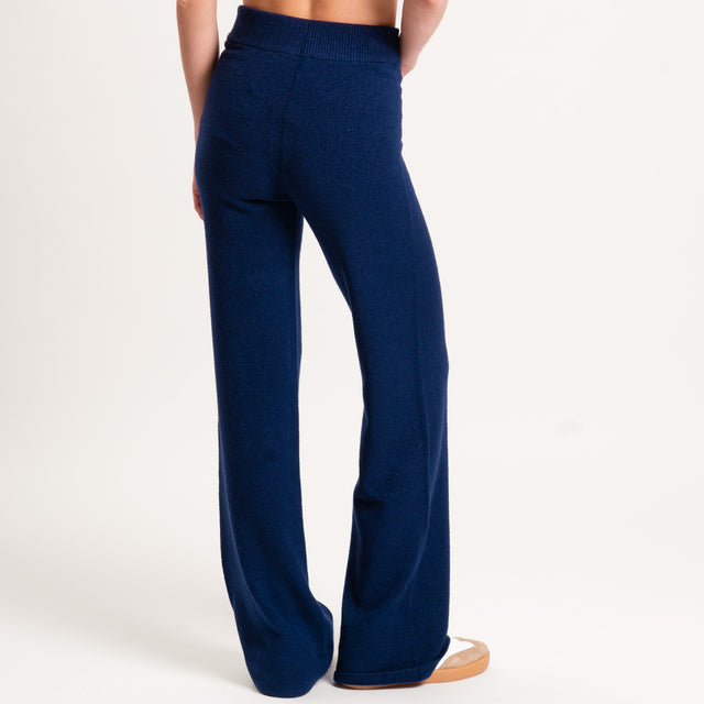 Kontatto-Pantalone in maglia elastico in vita - blu