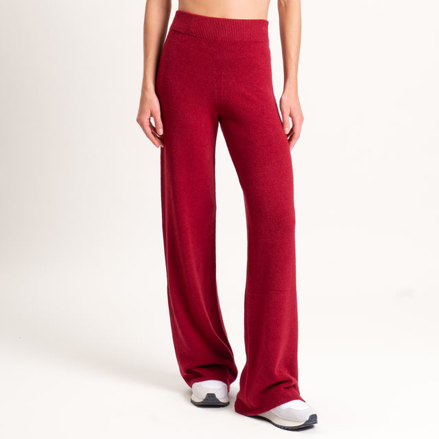 Kontatto-Pantalone in maglia elastico in vita - cherry