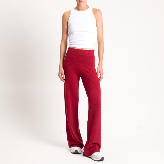 Kontatto-Pantalone in maglia elastico in vita - cherry