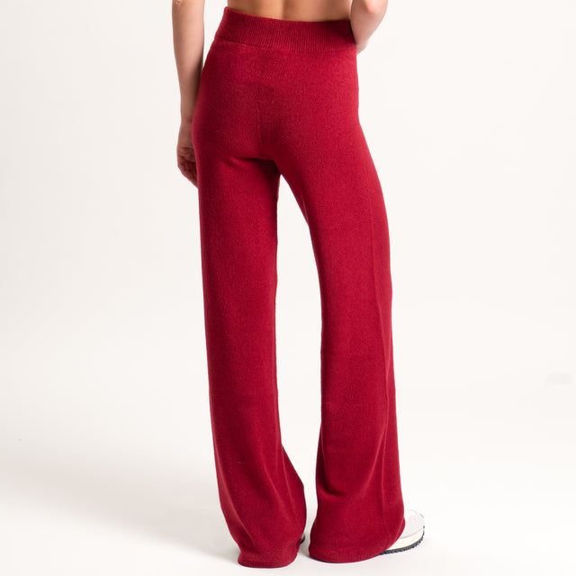 Kontatto-Pantalone in maglia elastico in vita - cherry
