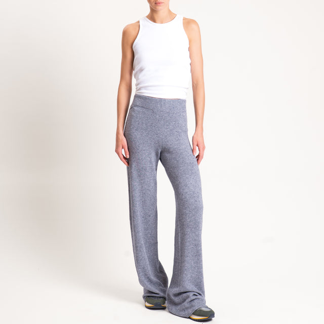 Kontatto-Pantalone in maglia elastico in vita - grigio medio