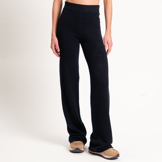Kontatto-Pantalone in maglia elastico in vita - nero