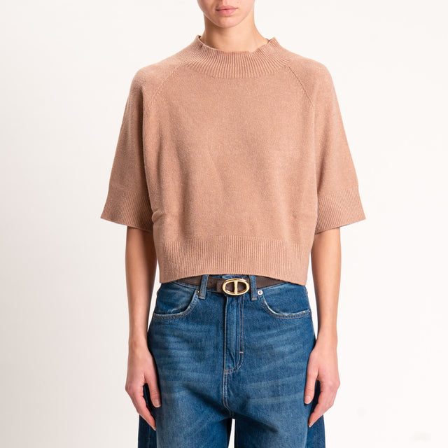 Kontatto-Maglia collo montato mezza manica - biscotto