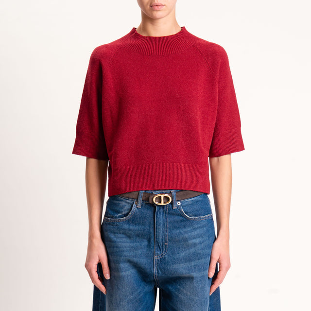 Kontatto-Maglia collo montato mezza manica - cherry
