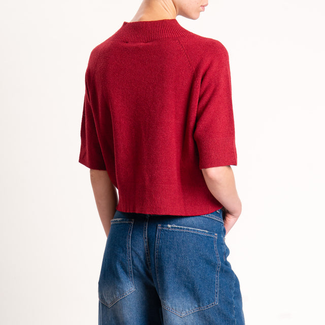 Kontatto-Maglia collo montato mezza manica - cherry