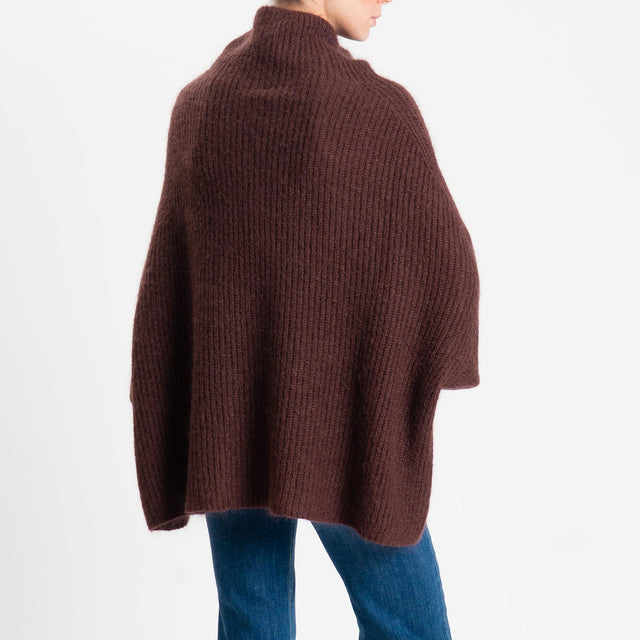 Kontatto-Maglia mohair coste inglese - mogano