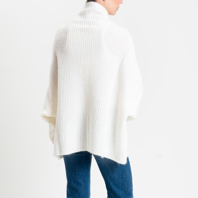 Kontatto-Maglia mohair coste inglese - panna