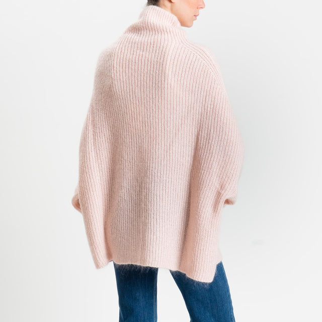 Kontatto-Maglia mohair coste inglese - rosa
