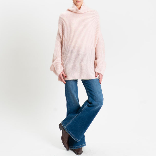 Kontatto-Maglia mohair coste inglese - rosa