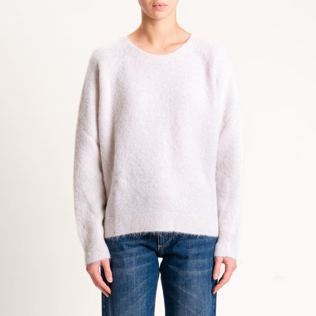 Kontatto-Maglia girocollo misto alpaca - avorio