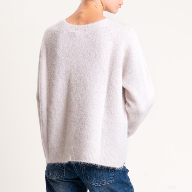 Kontatto-Maglia girocollo misto alpaca - avorio