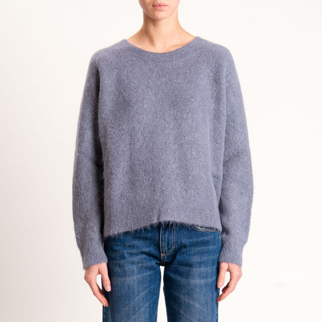 Kontatto-Maglia girocollo misto alpaca - grigio medio