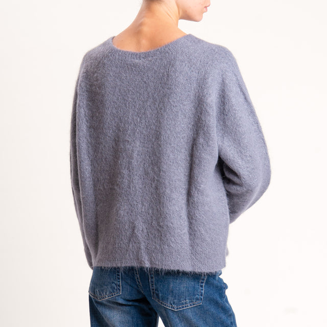 Kontatto-Maglia girocollo misto alpaca - grigio medio