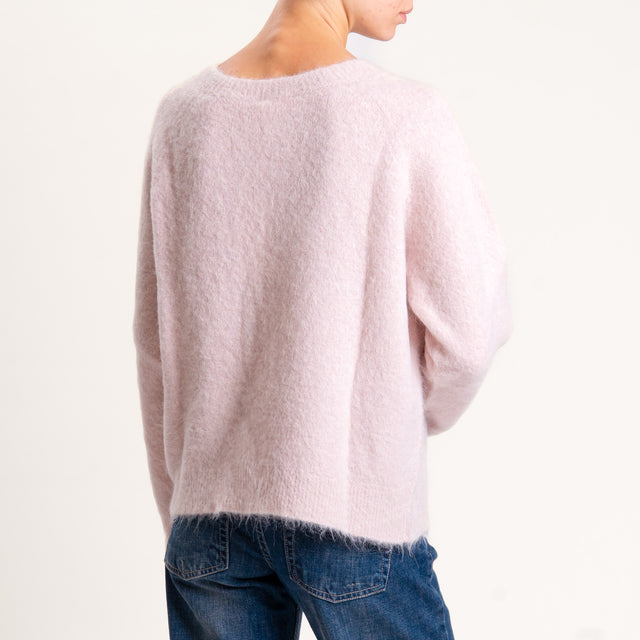 Kontatto-Maglia girocollo misto alpaca - rosa
