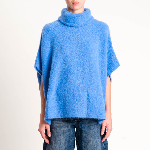 Kontatto-Maglia over manica scesa misto alpaca - denim