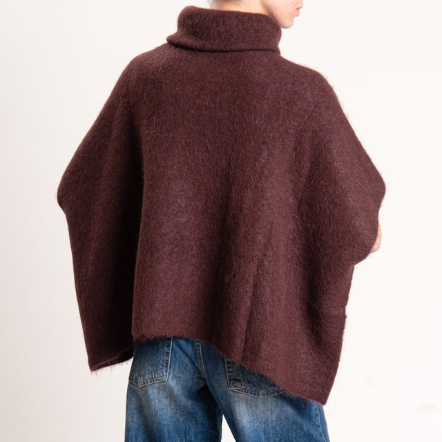 Kontatto-Maglia over manica scesa misto alpaca - mogano