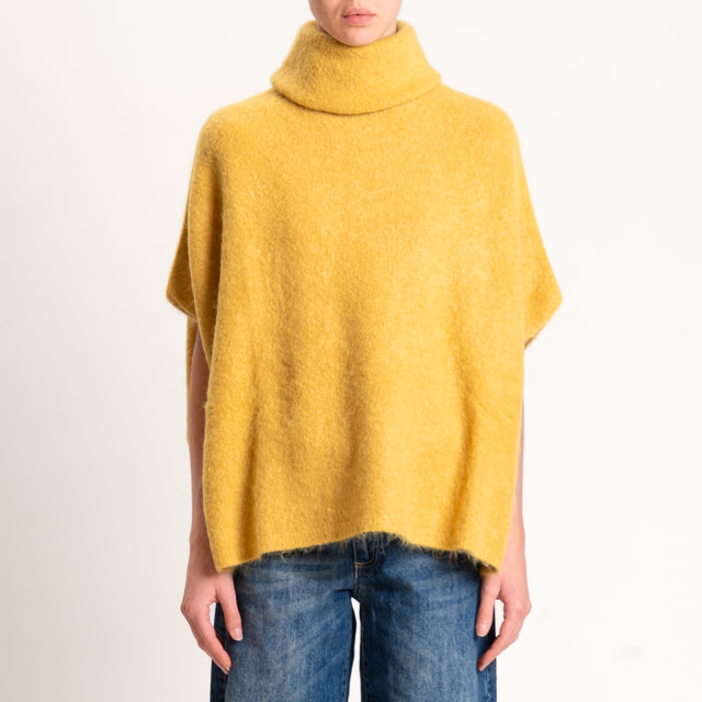 Kontatto-Maglia over manica scesa misto alpaca - mostarda