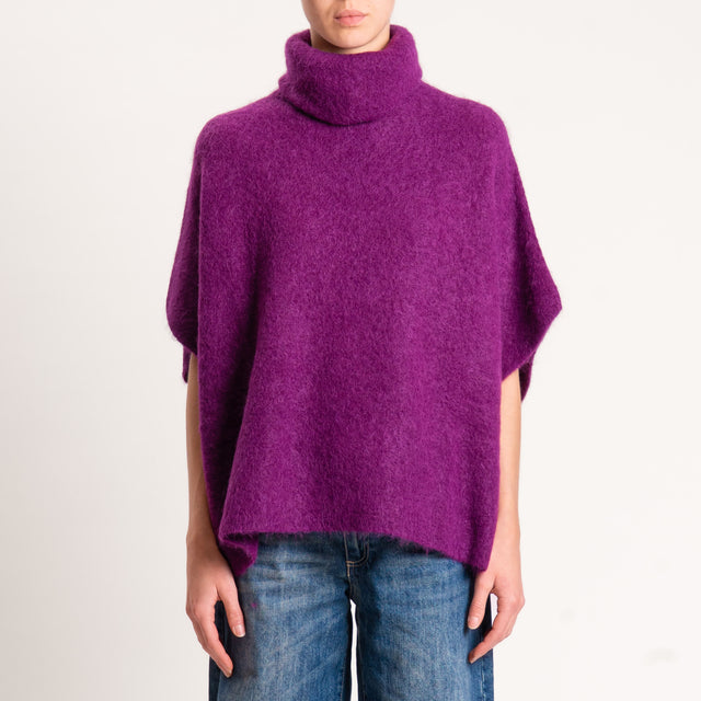 Kontatto-Maglia over manica scesa misto alpaca - porpora