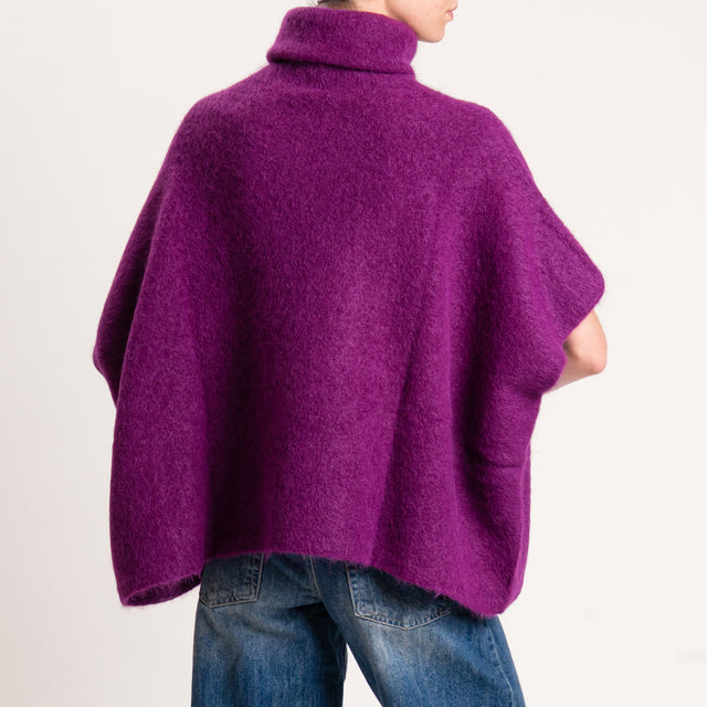 Kontatto-Maglia over manica scesa misto alpaca - porpora