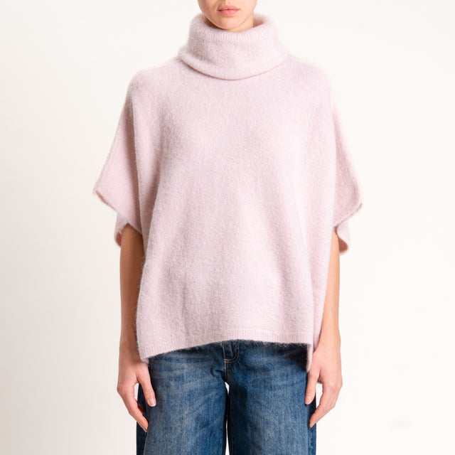Kontatto-Maglia over manica scesa misto alpaca - rosa