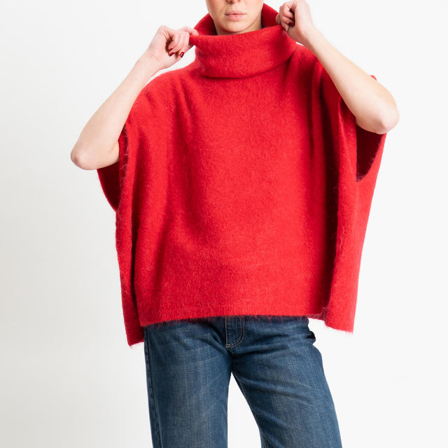 Kontatto-Maglia over manica scesa misto alpaca - rosso