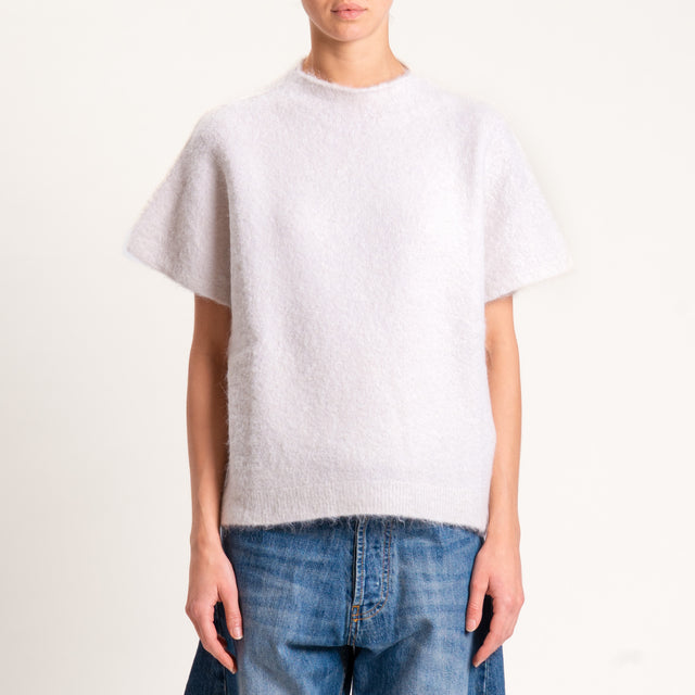 Kontatto-Maglia mezza manica misto alpaca - avorio