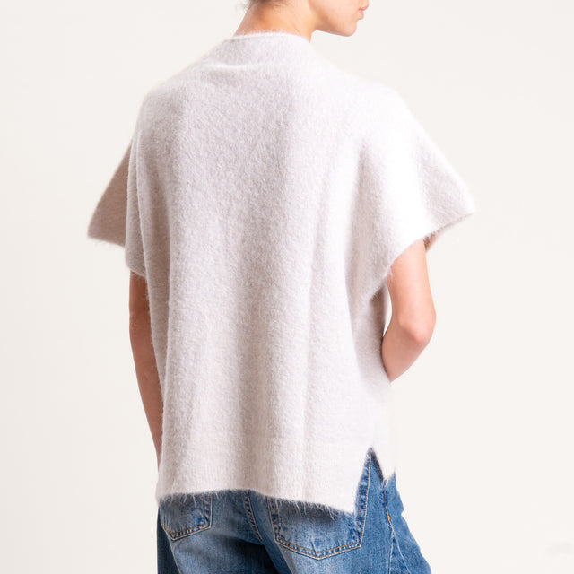 Kontatto-Maglia mezza manica misto alpaca - avorio