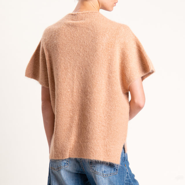 Kontatto-Maglia mezza manica misto alpaca - biscotto