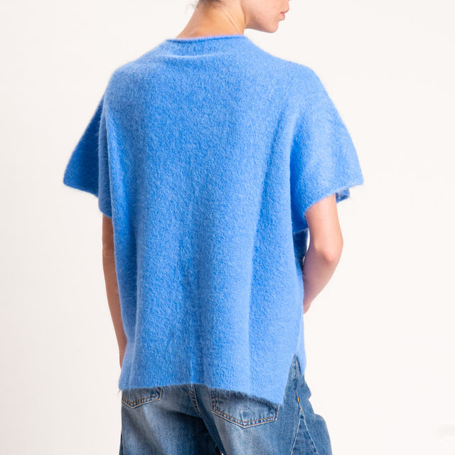 Kontatto-Maglia mezza manica misto alpaca - denim