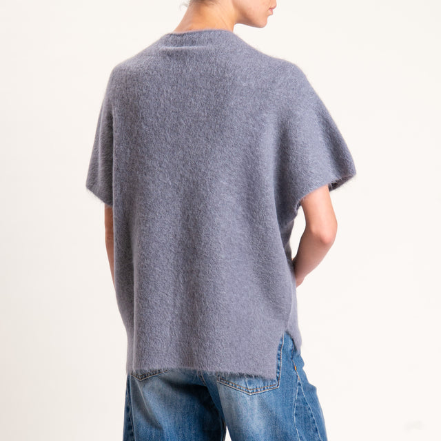 Kontatto-Maglia mezza manica misto alpaca - grigio medio