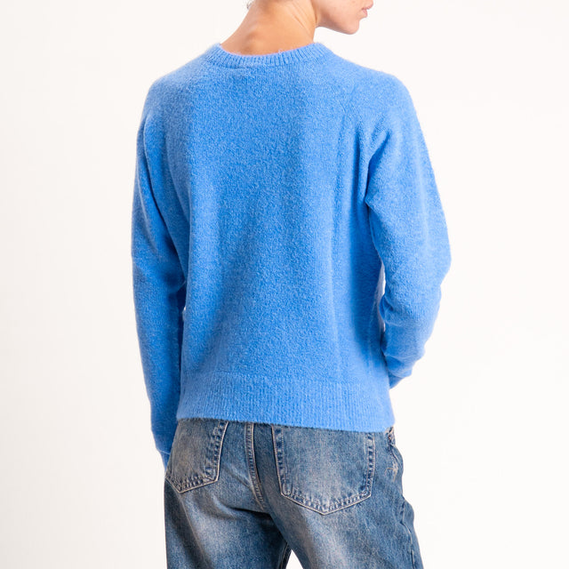 Kontatto-Maglia girocollo misto alpaca - denim
