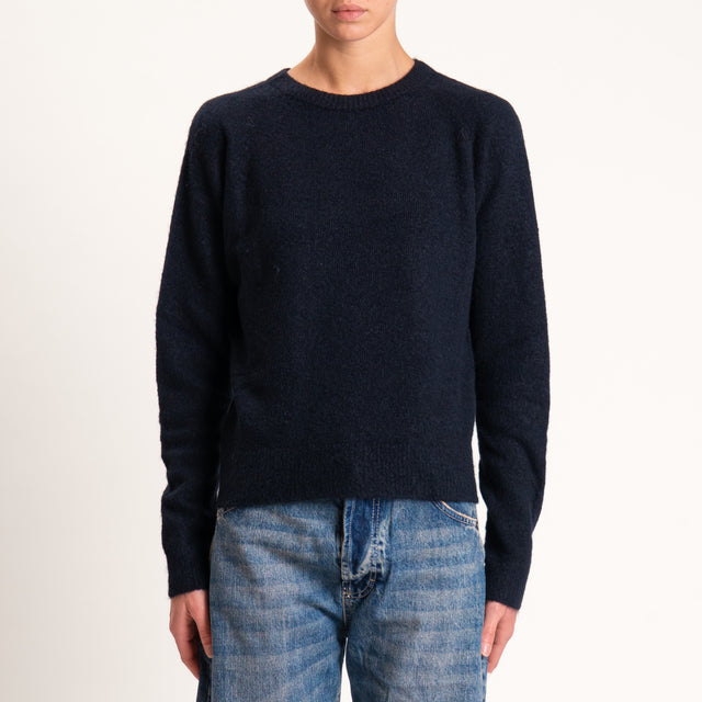 Kontatto-Maglia girocollo misto alpaca - nero