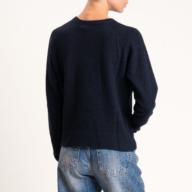 Kontatto-Maglia girocollo misto alpaca - nero