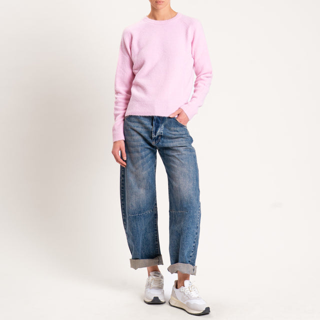 Kontatto-Maglia girocollo misto alpaca - pink