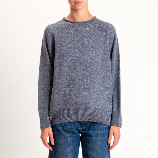 Kontatto-Maglia filo lurex misto alpaca - grigio medio/argento