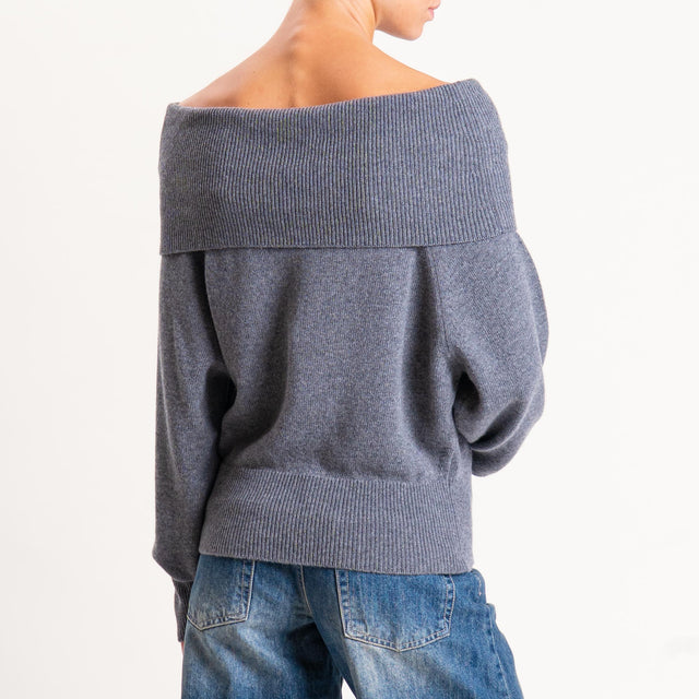 Kontatto-Maglia collo shiffer misto cashmere - grigio medio