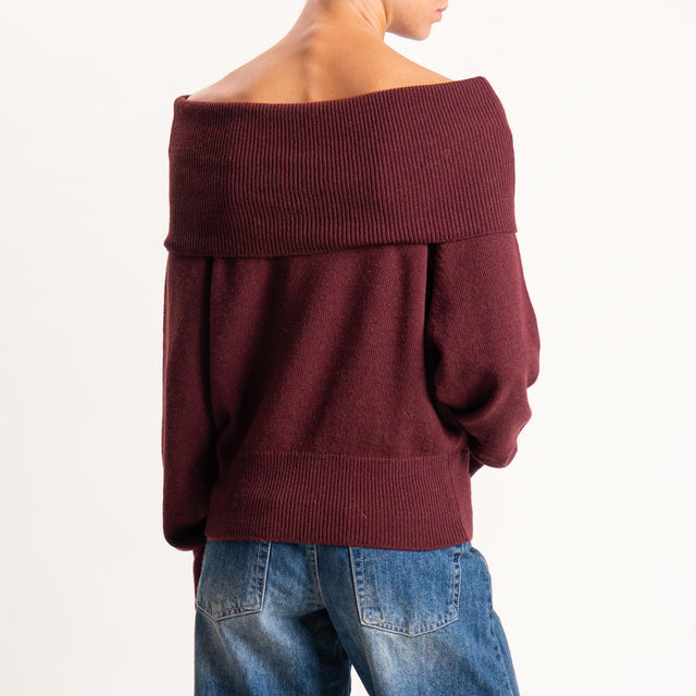 Kontatto-Maglia collo shiffer misto cashmere - Bordeaux