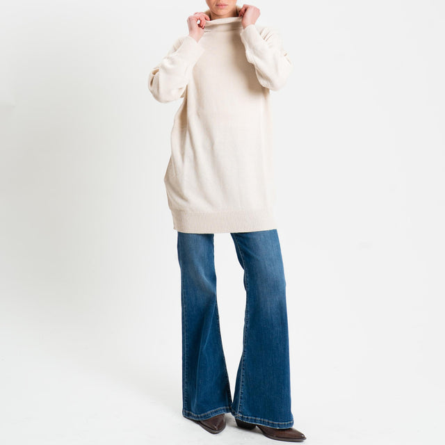 Kontatto-Maximaglia misto cashmere collo alto - avorio