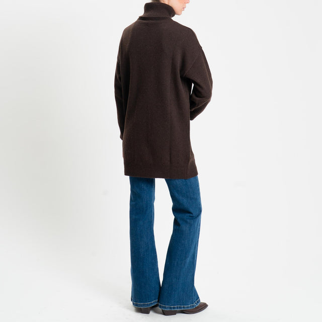 Kontatto-Maximaglia misto cashmere collo alto - moro