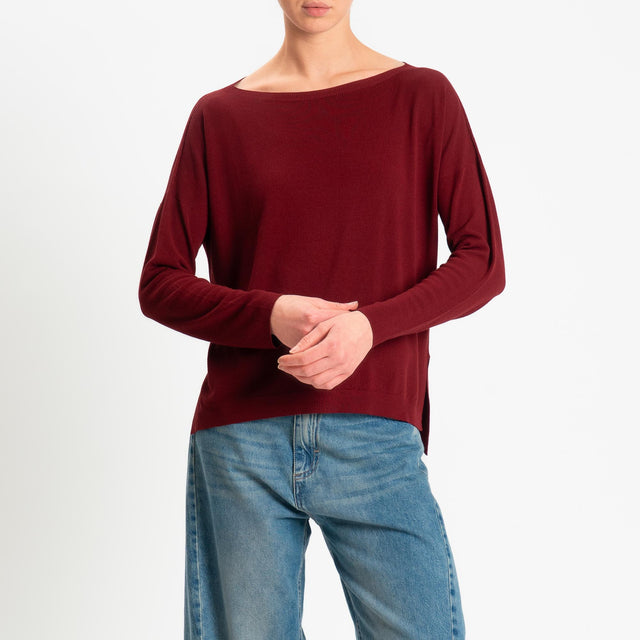 Kontatto- Maglia scatola spacchi laterali - vino