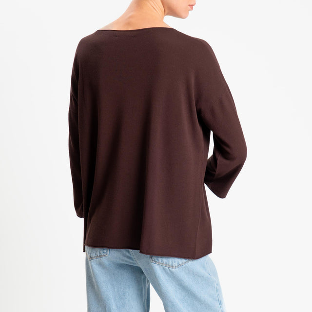 Kontatto- Maglia scatola manica 3/4 - cioccolato