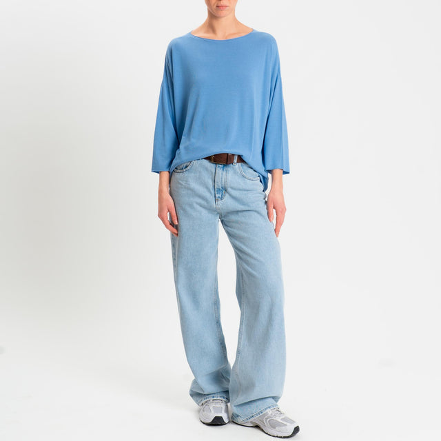 Kontatto- Maglia scatola manica 3/4 - denim