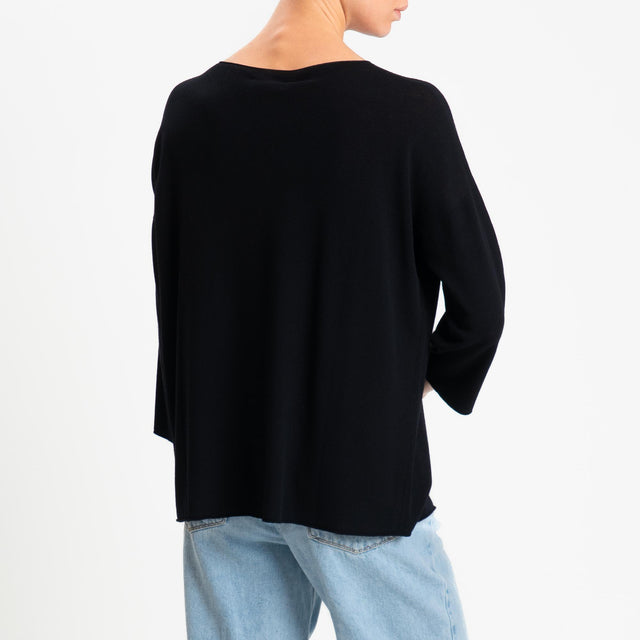 Kontatto- Maglia scatola manica 3/4 - Nero