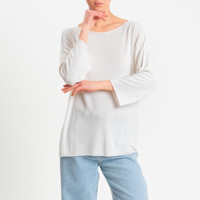 Kontatto- Maglia scatola manica 3/4 - off white