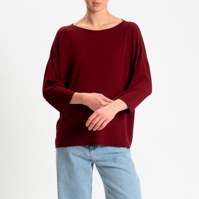 Kontatto- Maglia scatola manica 3/4 - vino