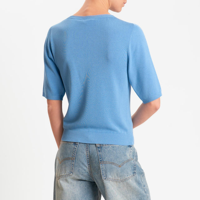 Kontatto- Maglia girocollo manica 3/4 - denim